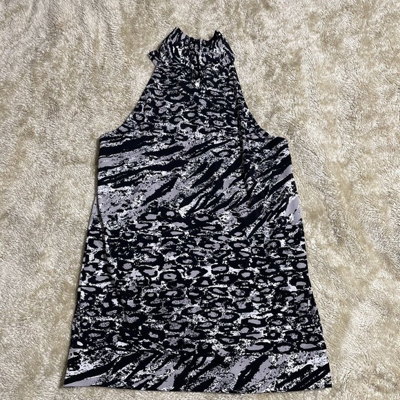 Michael Kors Sleeveless Top Womens Size Small‎ Black White Gray Keyhole Neck - Picture 5 of 7